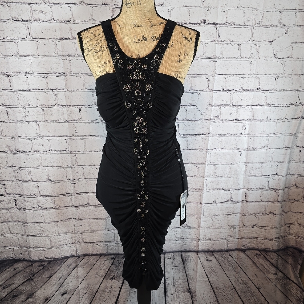 David Meister Cocktail Dress with Beading Size 6 NWT